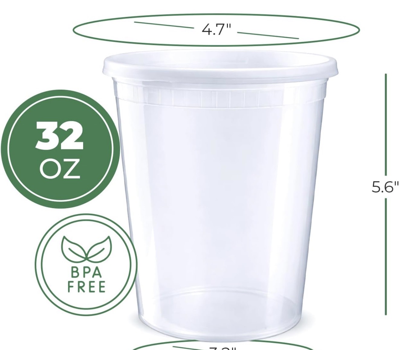 Clear 32 ounce classic cup with lid